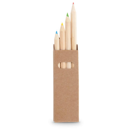 4 houten potloden in doosje